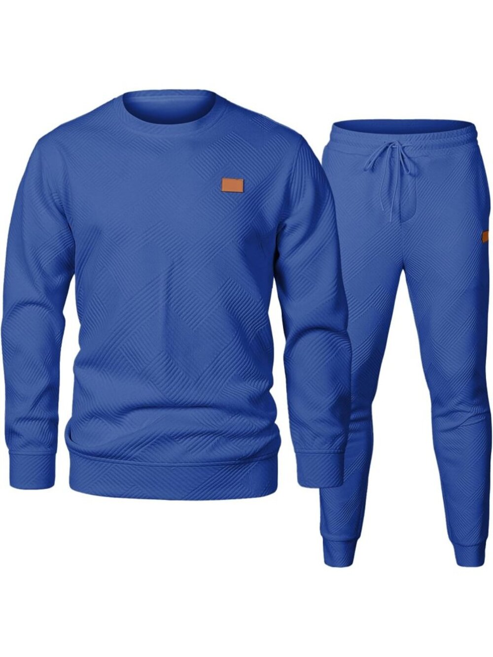 Men's 2 Piece Sets Dark Blue Sweatsuits Casual Long Sleeve Sweatpants Fall